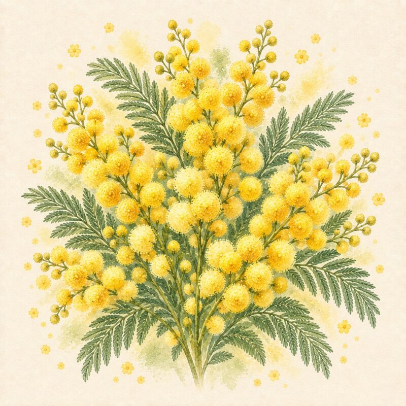 Мимоза, <em>Acacia decurrens</em> — изображение 2